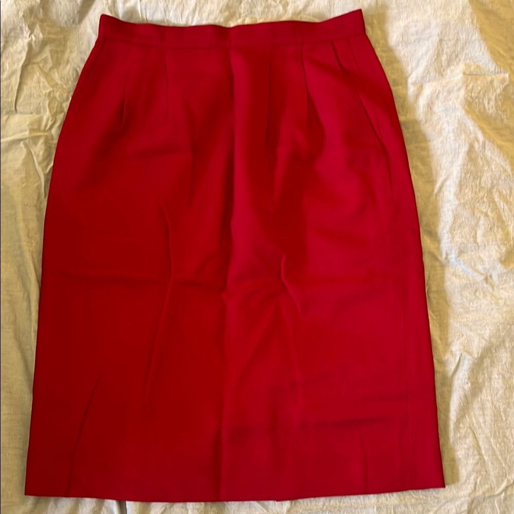 Vintage Pendleton Deep Red Wool Skirt Size 14